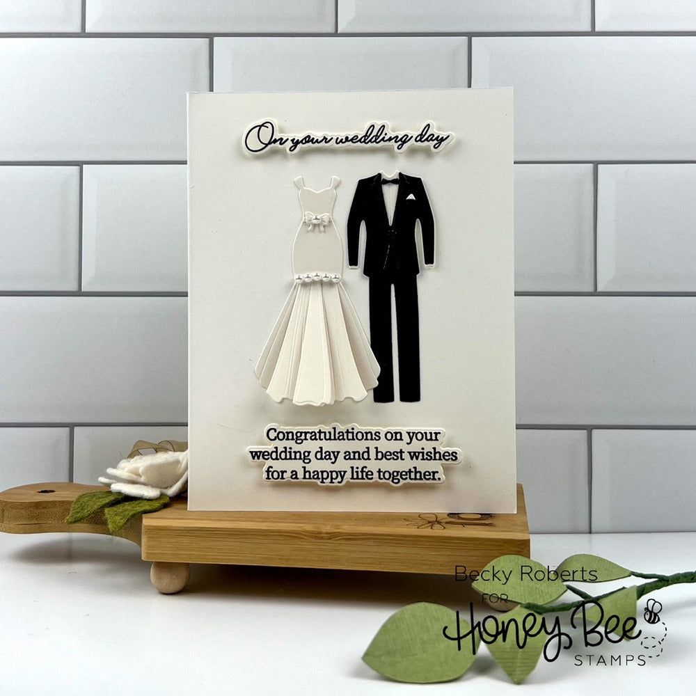Inside: Wedding Sentiments - 6x6 Photopolymer Stamp Set - Honey Bee Stamps