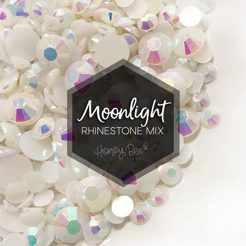 Moonlight white iridescent flat back jelly rhinestone mix by Honey Bee Stamps