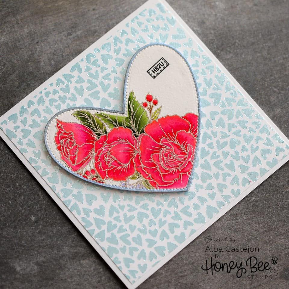 Pierced XOXO Hearts - Honey Cuts - Stand - Alone Dies - Retiring - Honey Bee Stamps