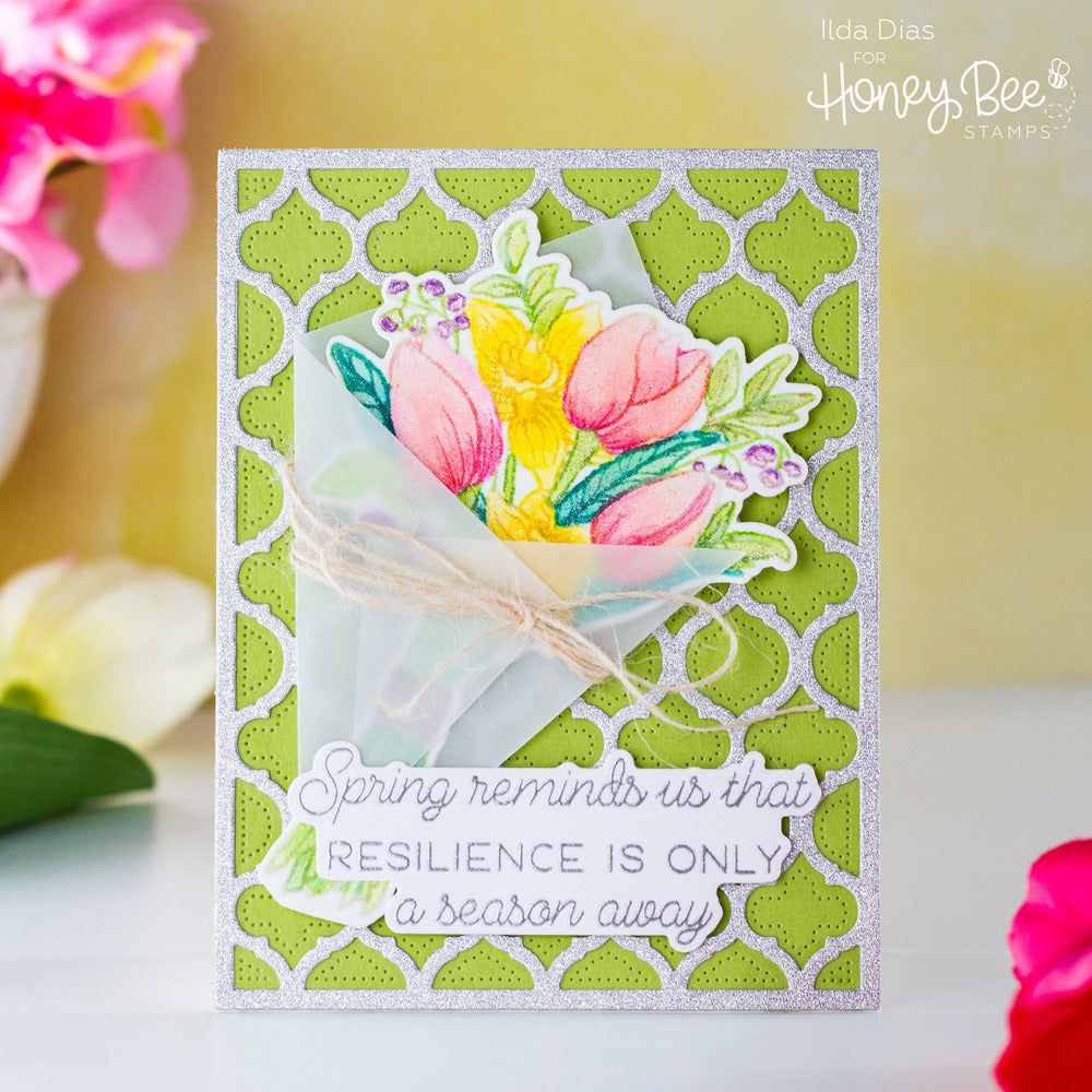 Quatrefoil A2 Cover Plate Base (Pierced) - Honey Cuts - Stand - Alone Dies - Retiring - Honey Bee Stamps