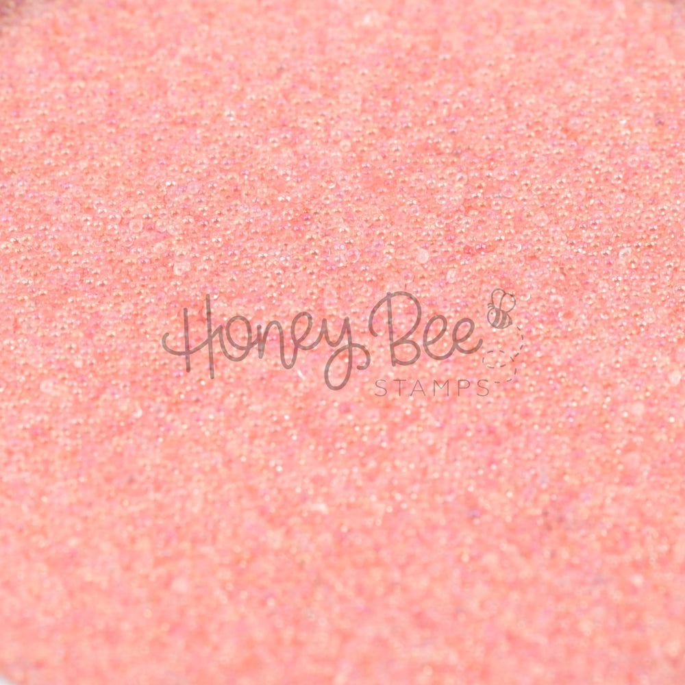 Salmon peach pink tiny bubbles no hole glass beads by Honey Bee Stamps