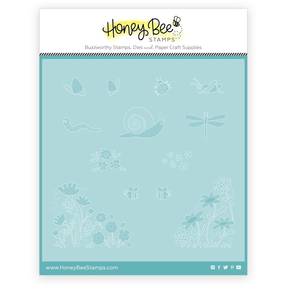 Spring Meadow - Set Of 4 - 6"x6" Coordinating Stencils - Retiring - Honey Bee Stamps