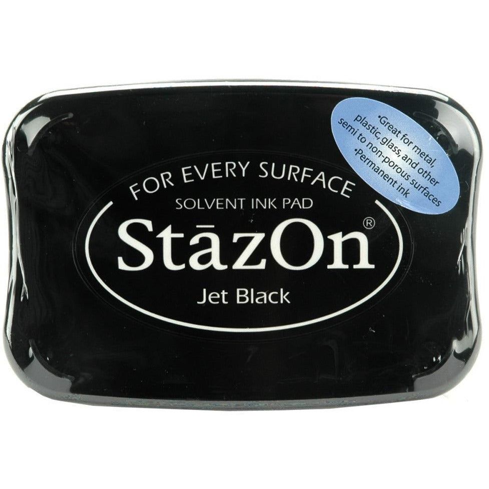 StazOn Jet Black permanent solvent ink pad for non-porous surfaces