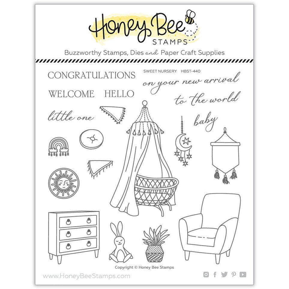 Sweet Nursery - 6x6 Photopolymer Stamp Set - Honey Bee Stamps