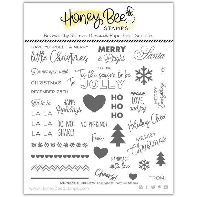 Tag, You're It: Holidays - 6x6 Photopolymer Stamp Set - Honey Bee Stamps