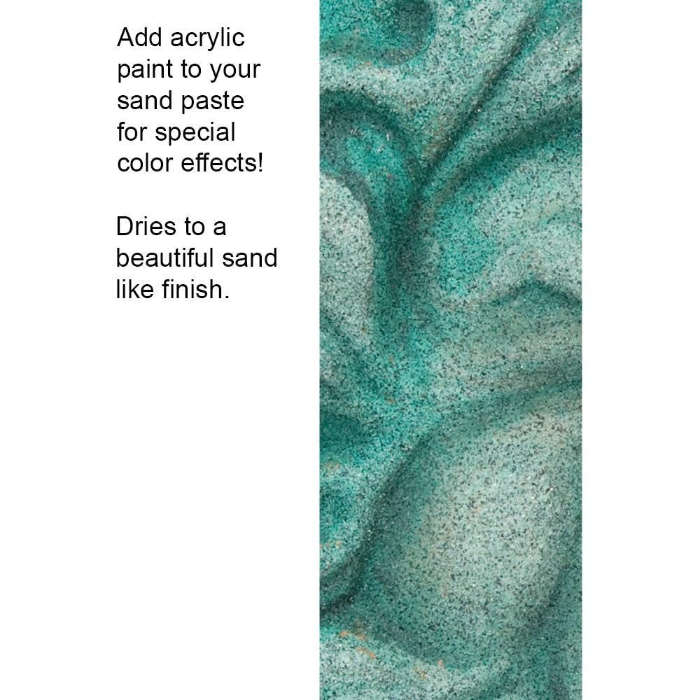 DecoArt Texture Sand Paste mixed with teal acrylic paint for a textured sand finish.