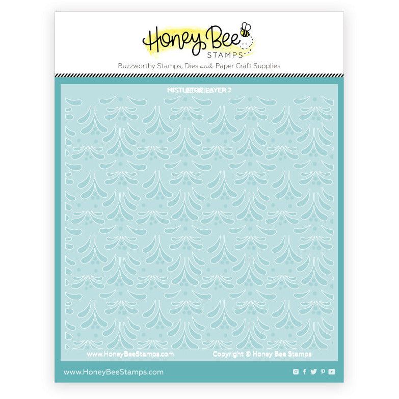 Under The Mistletoe - Set of 3 - 6"x6" Background Stencils - Honey Bee Stamps
