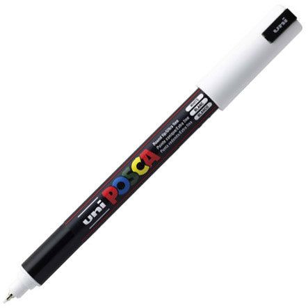 Uni Posca - PC - 1MR - White Extra - Fine Pin Tip Acrylic Paint Pen - Honey Bee Stamps