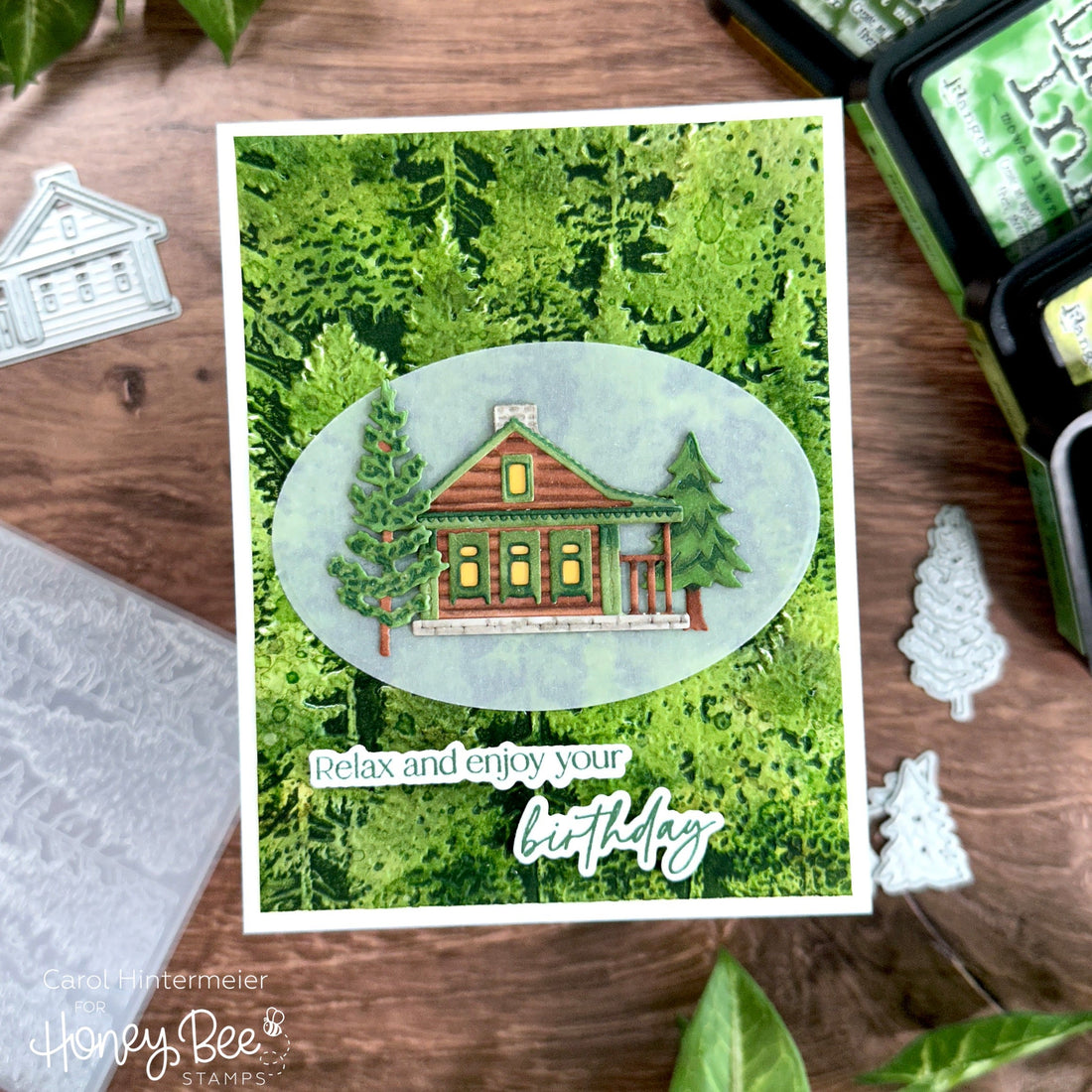 Birthday Card with A Fun Embossing Folder Technique - Honey Bee Stamps