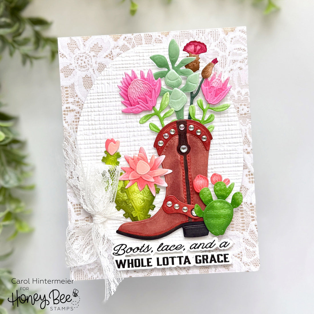 Boots, Lace, And A Whole Lotta Grace -- Sawdust and Saddles Release - Honey Bee Stamps