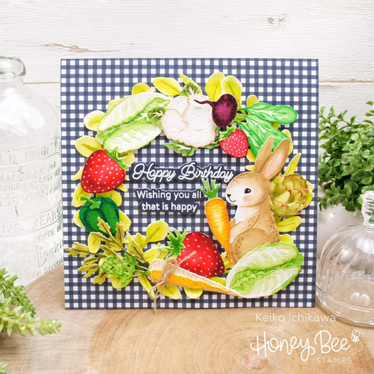 Fruit and Veggie Wreath Card - Honey Bee Stamps