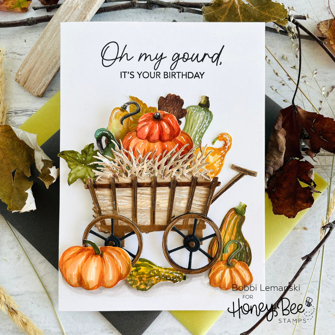 "Oh My Gourd!" Birthday Card - Honey Bee Stamps
