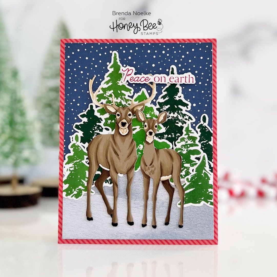 Peace on Earth - Lovely Layers: Deer - Honey Bee Stamps