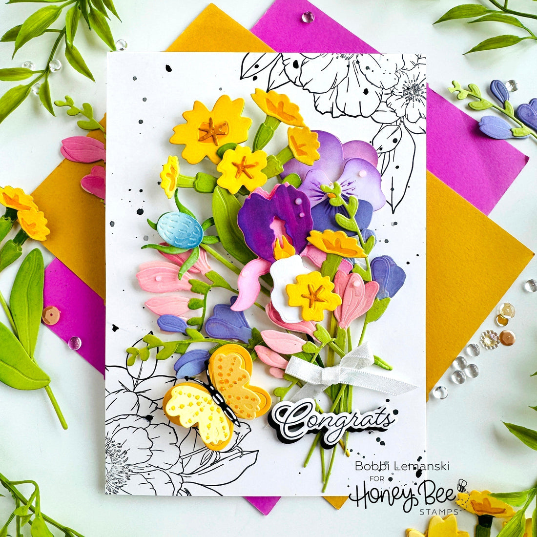 Sneak Peek: "Bloom In Style" Floral Card by Bobbi Lemanski - Honey Bee Stamps
