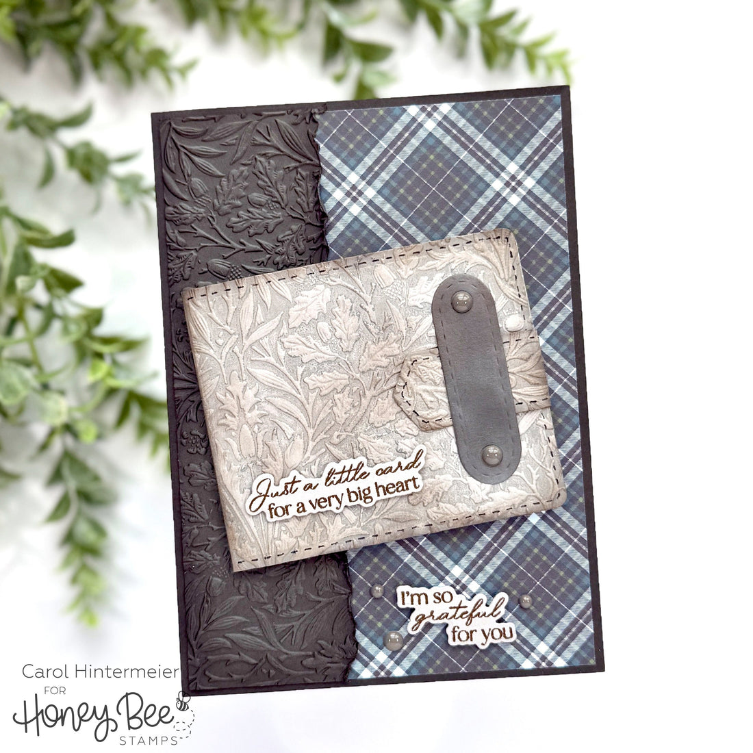 Texture-Filled Masculine Wallet Gift Card Holder And Card - Honey Bee Stamps