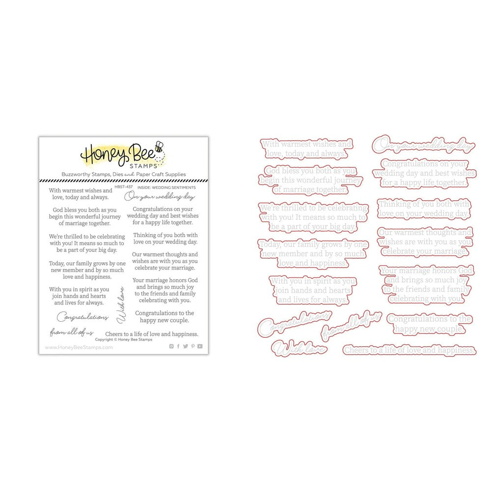 Inside: Wedding Sentiments Stamp Set and Coordinating Honey Cuts Bundle