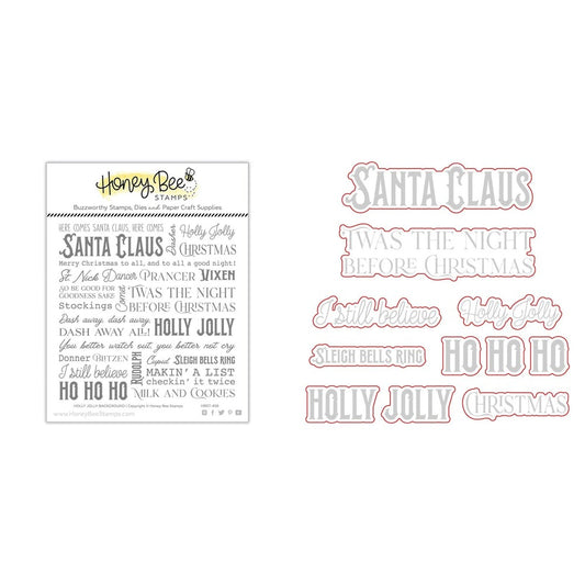 Holly Jolly Background Stamp Set and Coordinating Honey Cuts Bundle