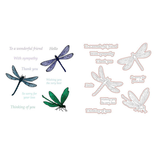 Dragonfly Stamp Set and Coordinating Honey Cuts Bundle