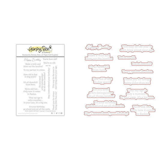 Inside: Snarky Birthday Sentiments Stamp Set and Coordinating Honey Cuts Bundle