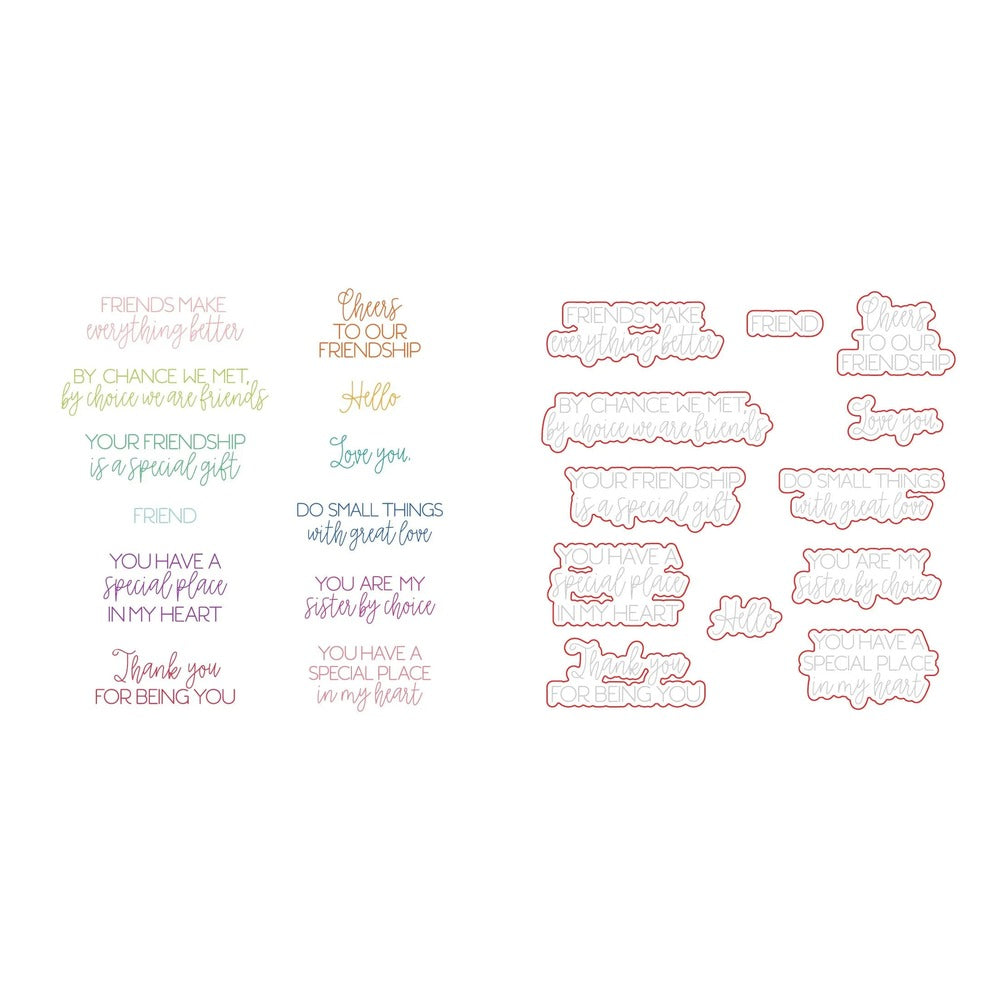 Love You, Friend Stamp Set and Coordinating Honey Cuts Bundle