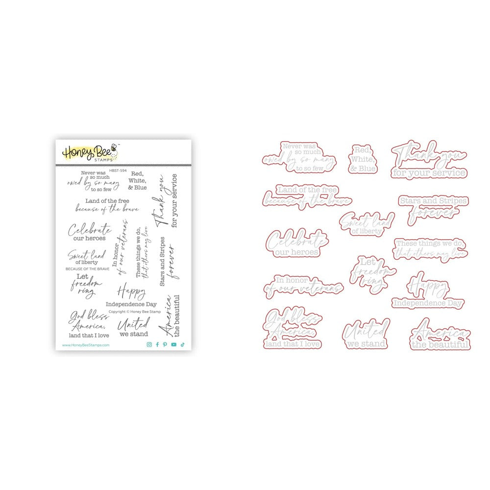 Because Of The Brave Stamp Set and Coordinating Honey Cuts Bundle