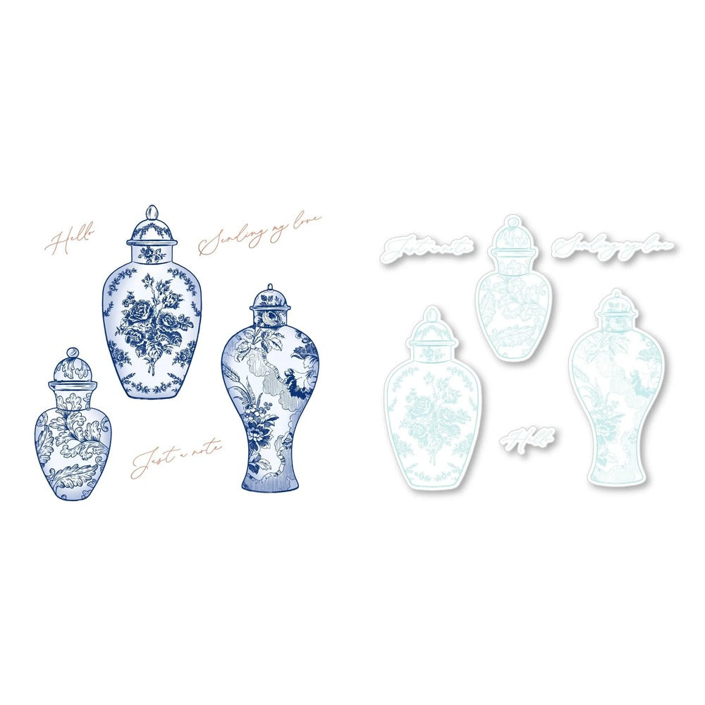 Ornate Ginger Jars Stamp Set and Coordinating Honey Cuts Bundle