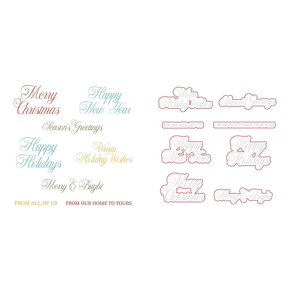 Warm Holiday Wishes Stamp Set and Coordinating Honey Cuts Bundle