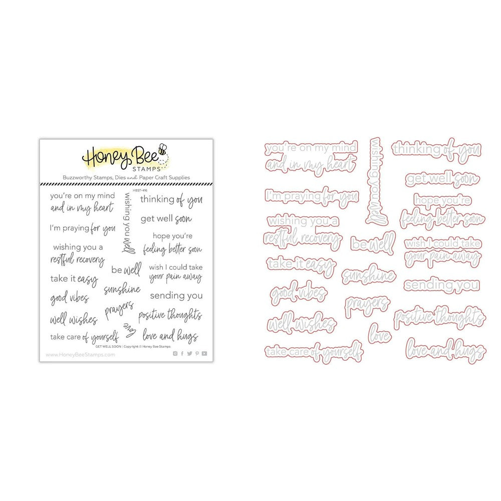 Get Well Soon Stamp Set and Coordinating Honey Cuts Bundle