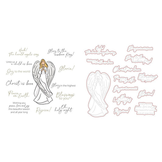 Artsy Angel Stamp Set and Coordinating Honey Cuts Bundle