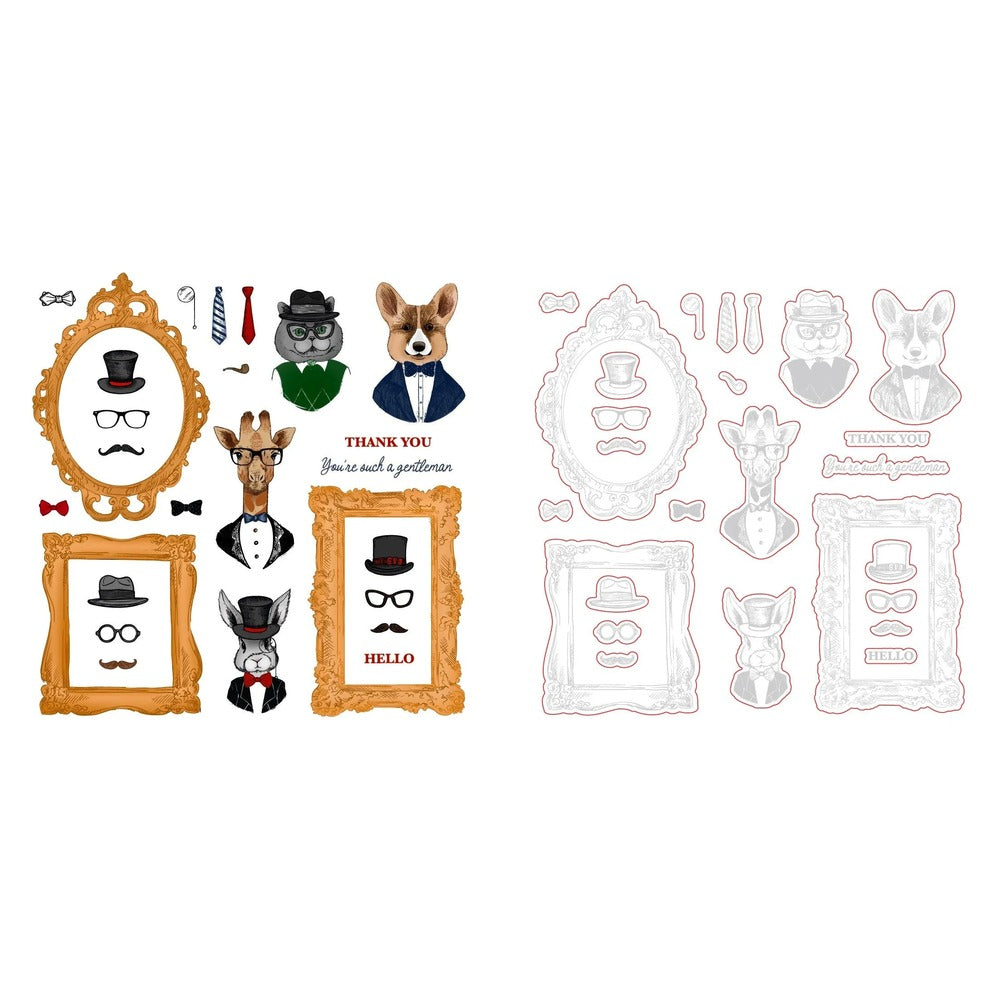 Dapper Decor Stamp Set and Coordinating Honey Cuts Bundle
