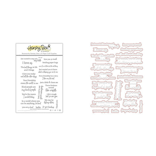 Inside: Kindness Sentiments Stamp Set and Coordinating Honey Cuts Bundle