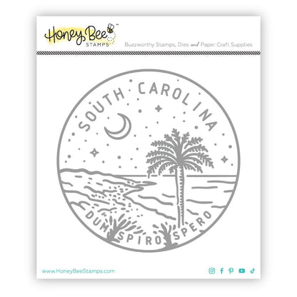 50 States Circles - 2x2 Photopolymer Stamp Set - South Carolina - Honey Bee Stamps