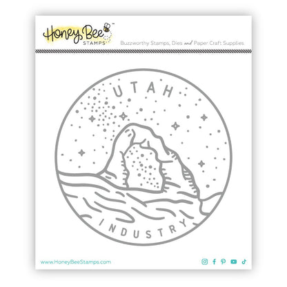 50 States Circles - 2x2 Photopolymer Stamp Set - Utah - Honey Bee Stamps