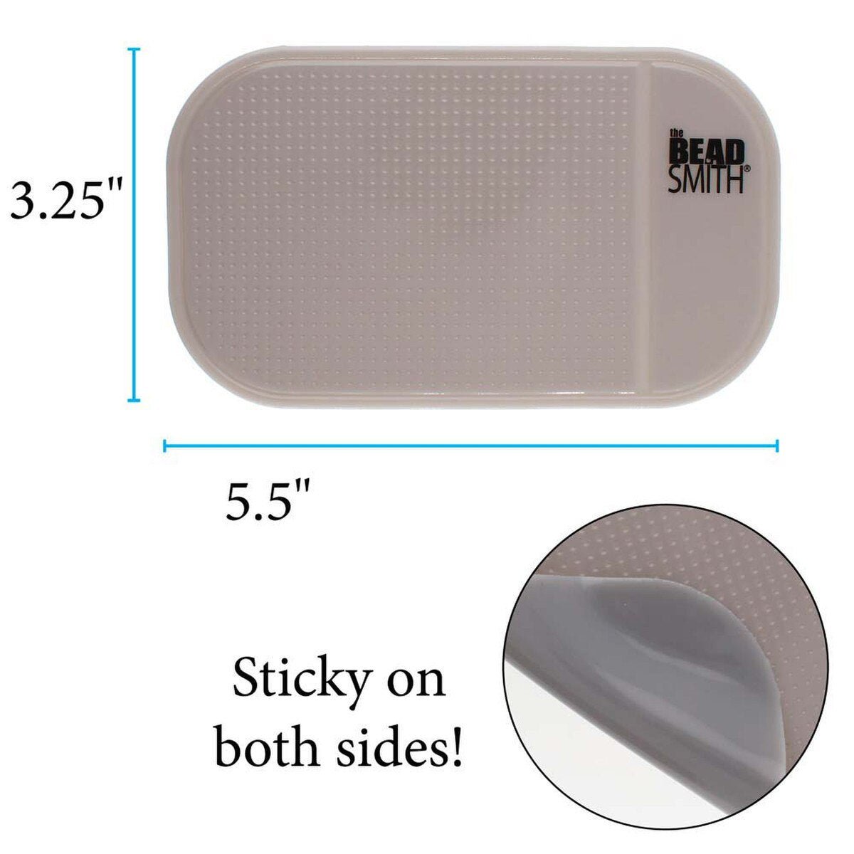 5.5" x 3.25" Small Gray Sticky Bead and Embellishment Mat - Honey Bee Stamps