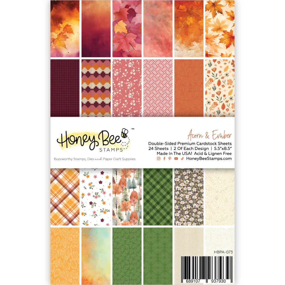 Acorn & Ember - 5.5"x8.5" - 24 Double-Sided Sheets - Includes Paper Organizer!