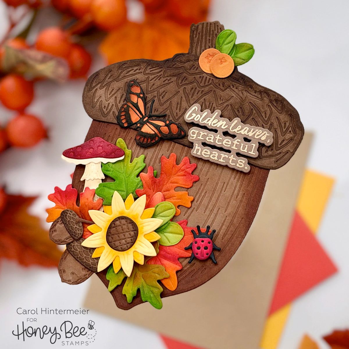 Keepsake Sentiments: Fall - Honey Cuts Coordinating Dies