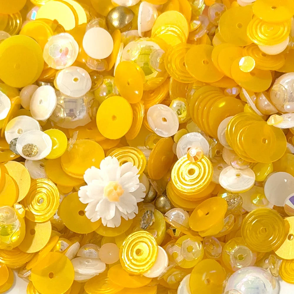 Sunflower Field -  Treasure Blend Sequin Mix Includes Small Flower Charm