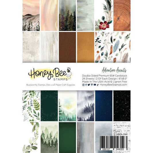 Adventure Awaits Paper Pad 6x8.5 - 24 Double - Sided Sheets - Honey Bee Stamps