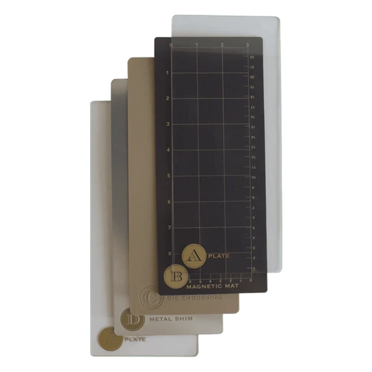 Anna Griffin Empress Mini Extra Long Full Plate Set - 4.25" x 10" Magnetic, Metal Shim, Embossing Mat & Plates - Honey Bee Stamps