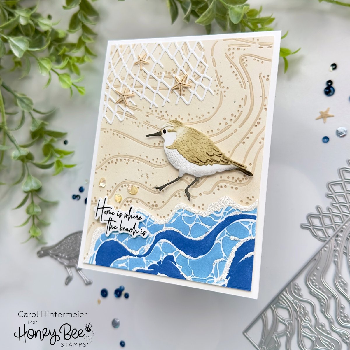 Beach Break A2 Cover Plate - Honey Cuts - Stand - Alone Dies - Honey Bee Stamps
