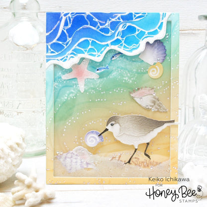 Beach Break - Set of 2 - 6"x6" Coordinating Stencils - Honey Bee Stamps