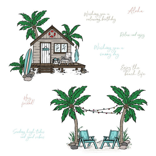 Beach Please - 6x8 Photopolymer Stamp Set - Honey Bee Stamps