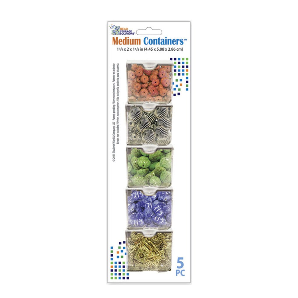 Bead and Embellishment Storage Containers - Medium / Set of 5 - Honey Bee Stamps
