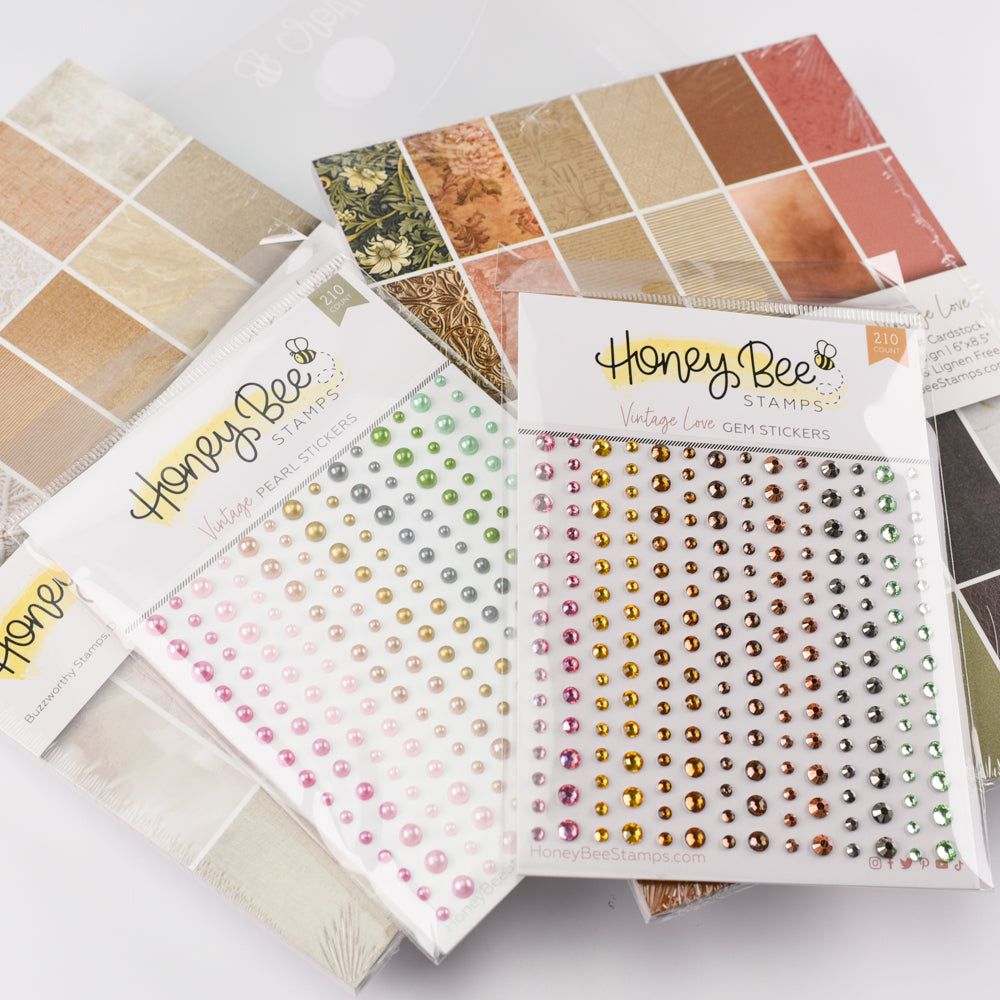 Bee Creative Paper and Embellishment or Project Storage Pouch - Honey Bee Stamps
