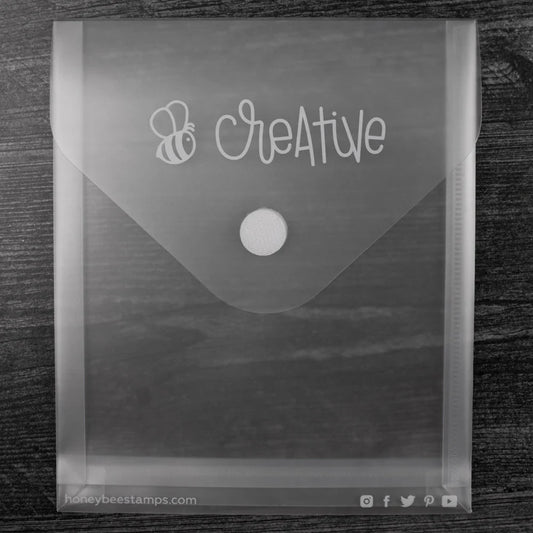 Bee Creative Project Storage Pouch - 7 - 3/8" x 8 - 1/2" Plastic Envelope - Honey Bee Stamps