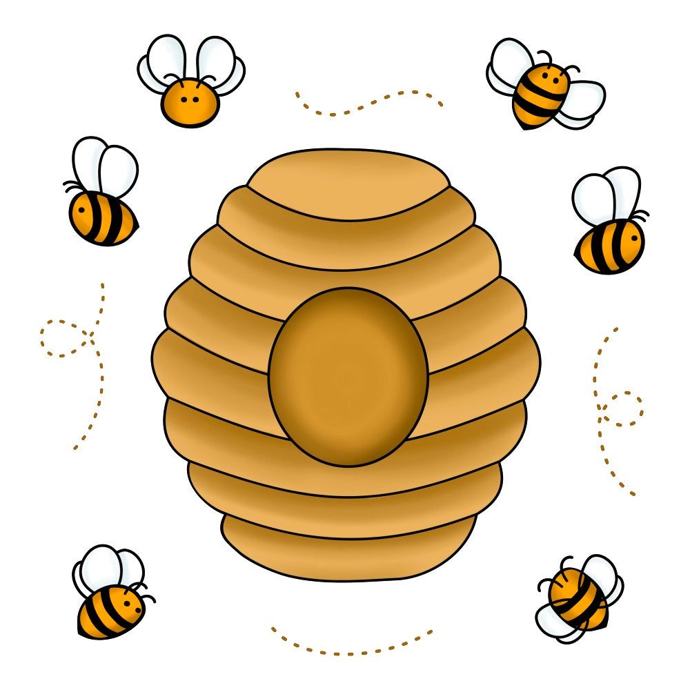 Bee Hive - 3x4 Photopolymer Stamp Set - Honey Bee Stamps