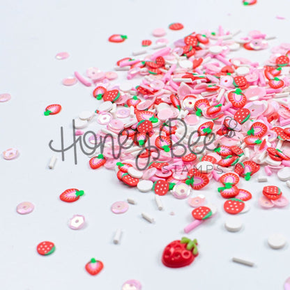 Berry Sweet - Sequin and Clay Mix Includes Special Resin Strawberry Charm - Honey Bee Stamps