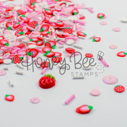 Berry Sweet - Sequin and Clay Mix Includes Special Resin Strawberry Charm - Honey Bee Stamps