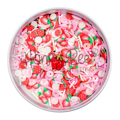 Berry Sweet - Sequin and Clay Mix Includes Special Resin Strawberry Charm - Honey Bee Stamps