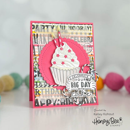 Big Bold Birthday - 4x4 Photopolymer Stamp Set - Honey Bee Stamps